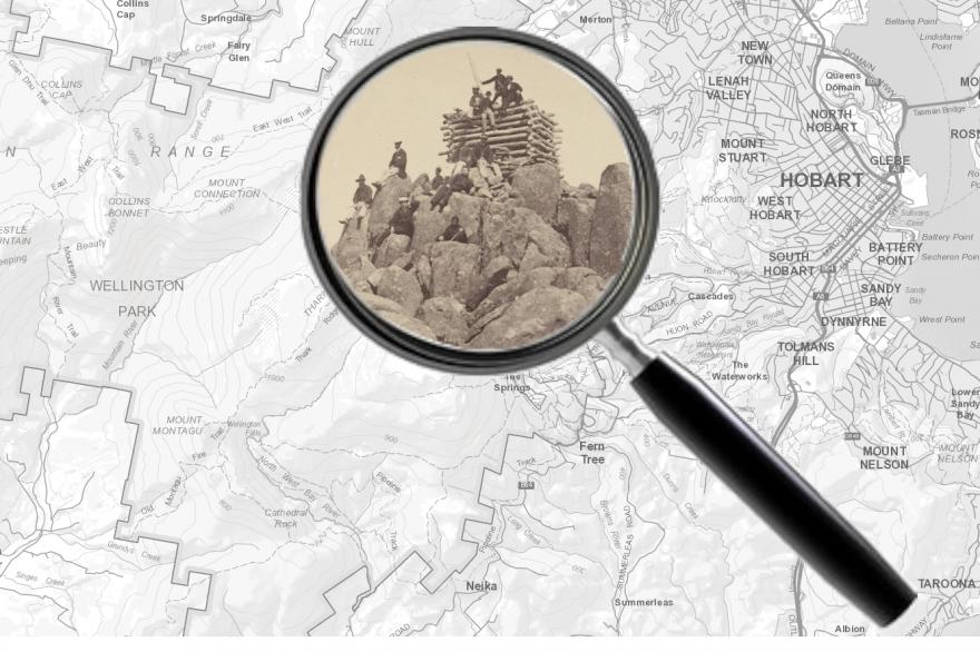 Map and magnifying glass