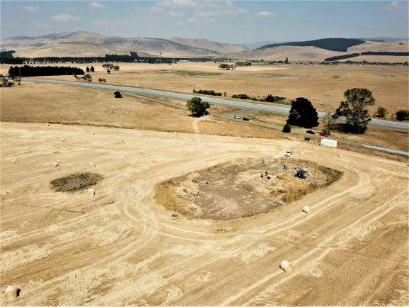 Aerial view of cleared paddock