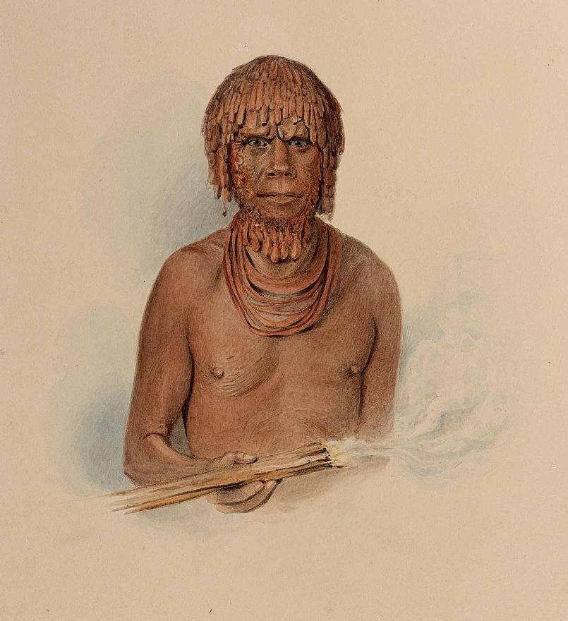 Portrait of man with firestick